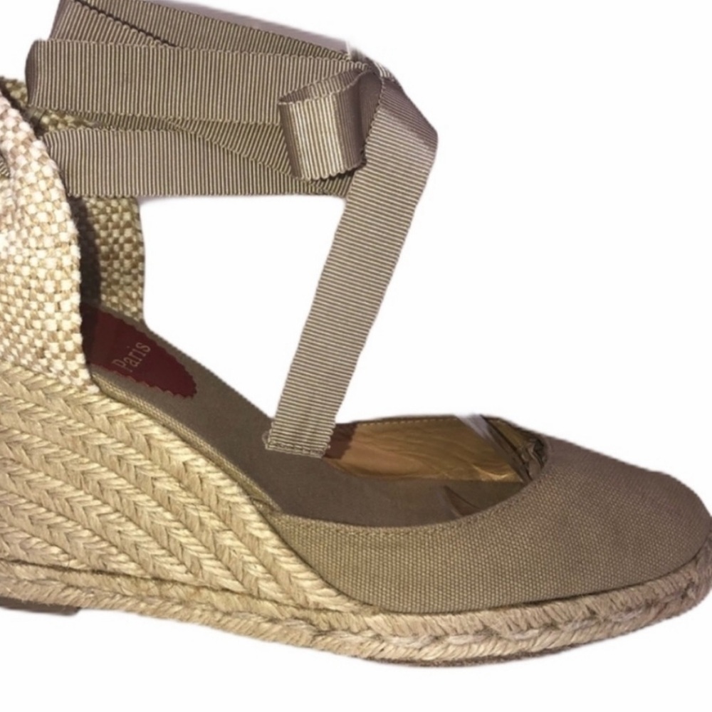 Christian Louboutin Tan Espadrilles Wedges